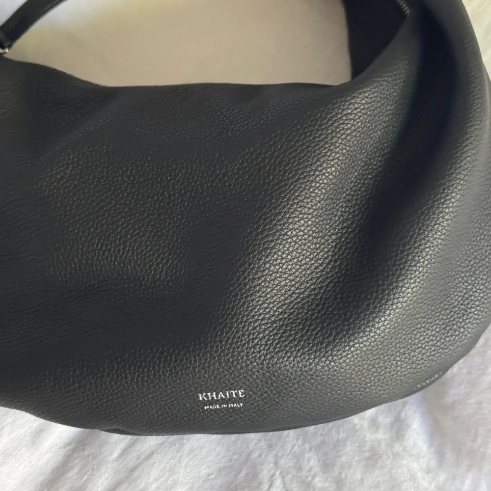 KHAITE Black Pebbled Leather Olivia Hobo Bag - Picture 3 of 6